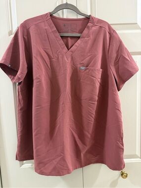 FIGS Catarina Scrub Top 3XL Dusty Rose Pink One Pocket Stretch Medical Nurse